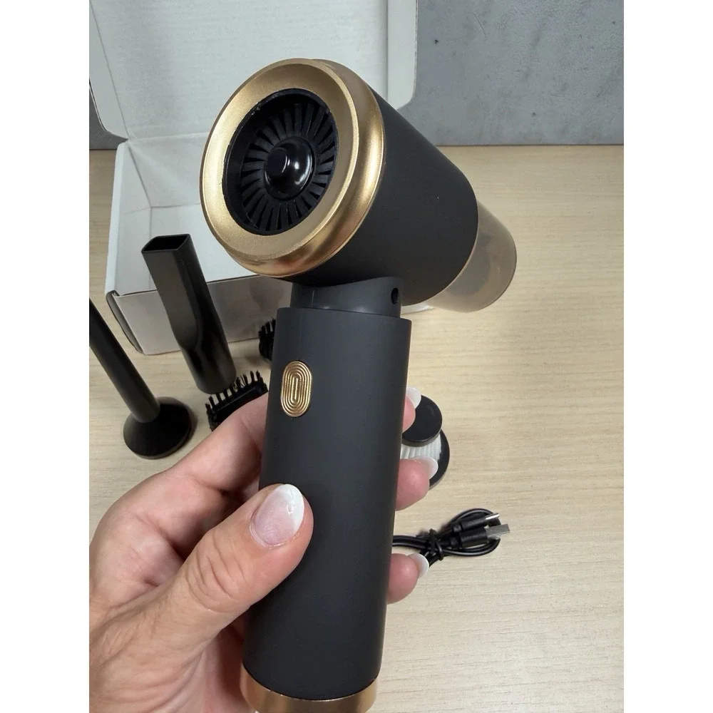Wireless Car Vacuum Cleaner In Case, Portable Wet Dry, Handheld Black & Gold
